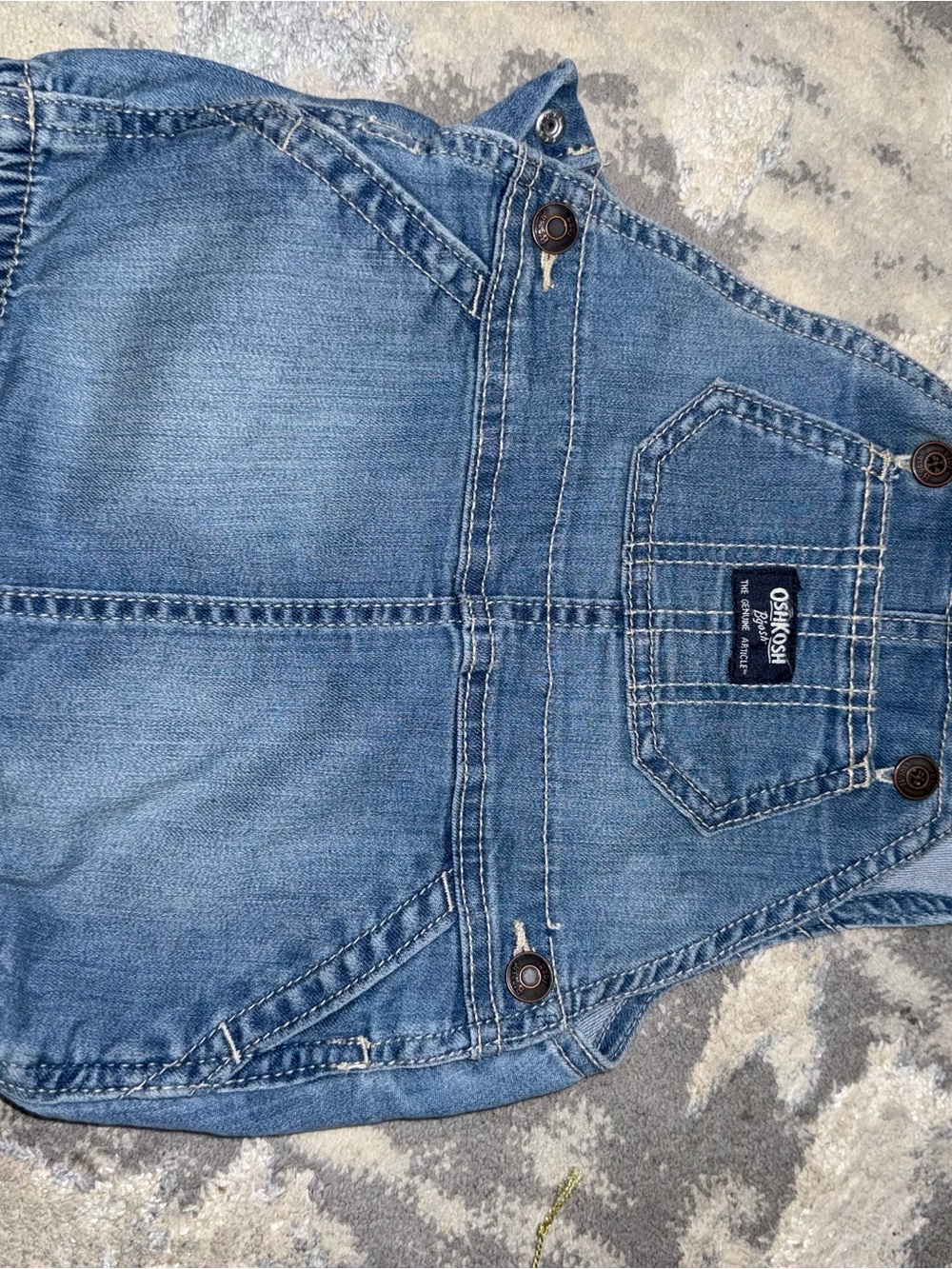 OshKosh B'gosh Blue Denim Kids Relaxed Overalls Vest